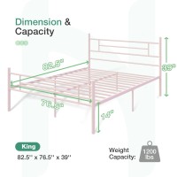 Novilla King Size Bed Frame With Headboard And Footboard 14 Inch Metal Platform Bed Frame With Under Bed Storage No Box Spring