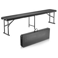 Vevor Plastic Folding Bench 6 Ft Portable Folding Bench Smooth Hdpe Waterproof Outdoor Bench Picnic Camping Dining Seat With