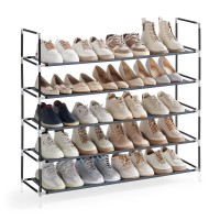 Songmics 5Tier Shoe Rack Shoe Storage For Hallway Closet Slim And Spacesaving Metal Frame Nonwoven Fabric Shelves Dove G