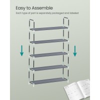 Songmics 5Tier Shoe Rack Shoe Storage For Hallway Closet Slim And Spacesaving Metal Frame Nonwoven Fabric Shelves Dove G