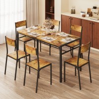 Gizoon Dining Table Set For 6 With Chairs 7Piece Kitchen Table Set For Small Space Apartment Kitchen Dining Room Spacesav