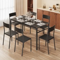 Gizoon Dining Table Set For 6 With Chairs 7Piece Kitchen Table Set For Small Space Apartment Kitchen Dining Room Spacesav