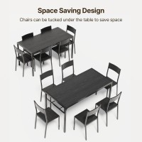 Gizoon Dining Table Set For 6 With Chairs 7Piece Kitchen Table Set For Small Space Apartment Kitchen Dining Room Spacesav