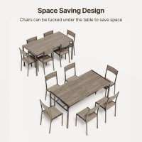 Gizoon Dining Table Set For 6 With Chairs 7Piece Kitchen Table Set For Small Space Apartment Kitchen Dining Room Spacesav