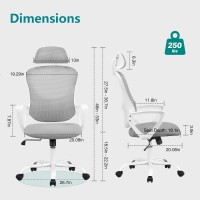 Smug Home Office Desk Chair Ergonomic Computer Highback Mesh Rolling Work Task Chairs With Wheels And Adjustable Headrests Co