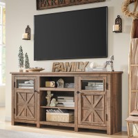 Jxqtlingmu Farmhouse Tv Stand For 75 Inch Tv Entertainment Center With Storage Modern Tv Cabinet With Barn Doors 66 Rustic