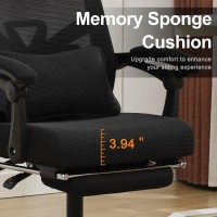 Qulomvs Ergonomic Office Chair With Footrest Home Office Desk Chair With Headrest And Backrest 90135 Adjustable Mesh Computer D