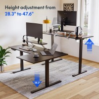 Flexispot L Shaped Standing Desk Electric Corner Gaming Table With Monitor Shelf Dual Motors Usb Charging Port Adjustable Com