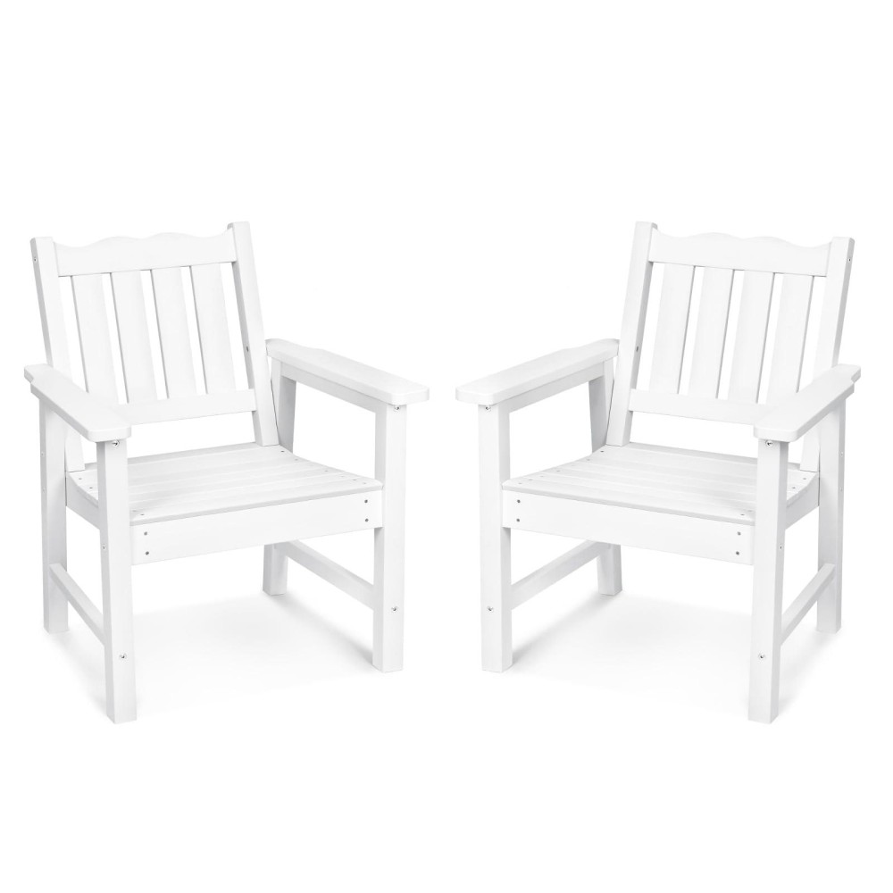 Allweather Patio Chairs Set Of 2 Hips Outdoor Chairs With 400 Lbs Weight Capacity Patio Dining Chairs For Backyard Deck Gar