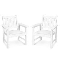 Allweather Patio Chairs Set Of 2 Hips Outdoor Chairs With 400 Lbs Weight Capacity Patio Dining Chairs For Backyard Deck Gar