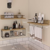 Popishelves 225 Inches Bathroom Shelves Over Toilet For Wall Floating Shelves With Storage Basket Paper Holer For Kitchen Livi