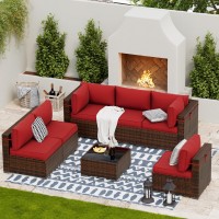 Udpatio Patio Furniture Sets Modular Rattan Outdoor Patio Sectional Furniture Sofa Set Wicker Patio Conversation Set For Backy