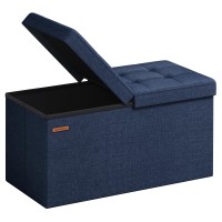 Songmics Storage Ottoman Foldable Storage Bench 15 X 30 X 15 Inches Flipping Lid 660 Lb Load Capacity For Entryway Living