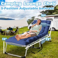 Aboron Patio Lounge Chair 3In1 Folding Heavy Duty 500Lb Loading Chaise Chair Adjustable Portable Chair For Home Garden Beach O