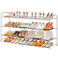 Sleeping Lamb 3Tier Long Shoe Rack Organizer For Closet Stackable Wide Shoe Shelf Holds 24Pairs Shoe Storage For Bedroom Flo