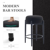 Colamy Modern Bar Stools Set Of 4 24 Counter Height Stools With Backless Round Soft Padded Seat And Metal Midcentury Base B