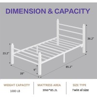 Collaredeagle Twin Xl Bed Frame With Headboard And Footboard Heavy Duty Steel Slats Support Metal Bed Frame With Charging Statio