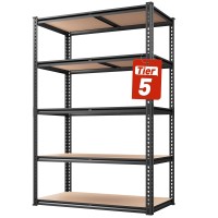 Reibii 2020Lbs Storage Shelves 5 Tier Garage Shelving Heavy Duty 72 H X 3555 W X 16 D Adjustable Metal Shelving Unit For