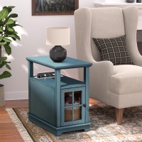 Hifyobro End Table With Hidden Charging Station Narrow Side Table With Storage Nightstand For Small Spaces With Usb Ports Po