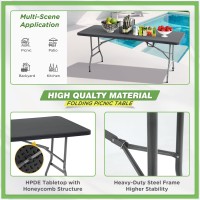 Bestoffice Outdoor Folding Camping Table Plastic Table Portable Square Height Dining Table Perfect For Picnics Parties Party And