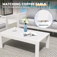 Amopatio Aluminum Patio Furniture Set 10 Pieces Modern Patio Conversation Sets Outdoor Sectional Metal Sofa With Coffee Table