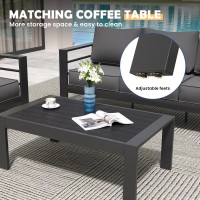 Amopatio Aluminum Patio Furniture Set 10 Pieces Modern Patio Conversation Sets Outdoor Sectional Metal Sofa With Coffee Table