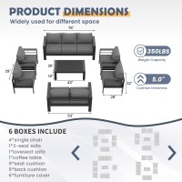 Amopatio Aluminum Patio Furniture Set 10 Pieces Modern Patio Conversation Sets Outdoor Sectional Metal Sofa With Coffee Table