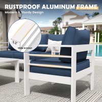 Amopatio Aluminum Patio Furniture Set 10 Pieces Modern Patio Conversation Sets Outdoor Sectional Metal Sofa With Coffee Table