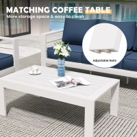 Amopatio Aluminum Patio Furniture Set 10 Pieces Modern Patio Conversation Sets Outdoor Sectional Metal Sofa With Coffee Table