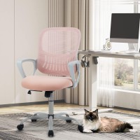 Smug Home Office Computer Gaming Desk Chair Midback Mesh Rolling Work Swivel Task Chairs With Wheels Comfortable Lumbar Suppo