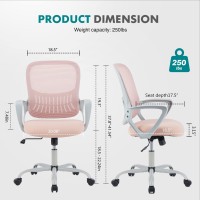 Smug Home Office Computer Gaming Desk Chair Midback Mesh Rolling Work Swivel Task Chairs With Wheels Comfortable Lumbar Suppo