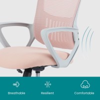 Smug Home Office Computer Gaming Desk Chair Midback Mesh Rolling Work Swivel Task Chairs With Wheels Comfortable Lumbar Suppo