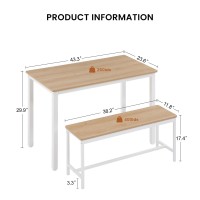 Sumkea 3Piece 4 Bar 2 Dining Benches 433 Wood Kitchen Table Chair Set For Breakfast Nook And Small Space Original