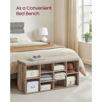 Vasagle Shoe Bench With Cushion Storage Bench With Padded Seat Entryway Bench With 10 Compartments For Bedroom 118 X 409 X