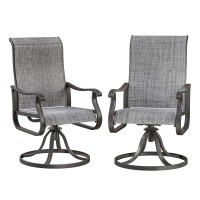 Vonzoy Patio Swivel Chairs Set Of 2 Outdoor Dining Chairs With High Back Allweather Swivel Rocker Chair For Lawn Porch Or Ga