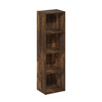 Furinno Pasir 4Tier Open Shelf Bookcase Amber Pine