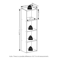 Furinno Pasir 4Tier Open Shelf Bookcase Amber Pine