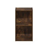 Furinno Pasir 2Tier Open Shelf Bookcase Amber Pine