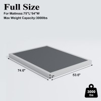 Vehowy Low Profile Box Spring Full Size 3 Inch Box Spring For Full Bed Heavy Duty Mattress Foundation Metal Bed Base Nonslip