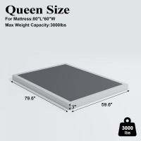 Vehowy Low Profile Box Spring Queen Size 3 Inch Box Spring For Queen Bed Heavy Duty Mattress Foundation Metal Bed Base Nonsl