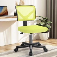 Dumos Armless Desk Chairs With Wheels Cute Home Office Chair No Arms Ergonomic Adjustable Swivel Rolling Task Chair Comfy Mesh