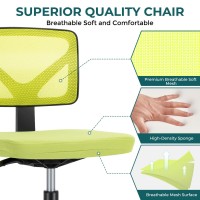 Dumos Armless Desk Chairs With Wheels Cute Home Office Chair No Arms Ergonomic Adjustable Swivel Rolling Task Chair Comfy Mesh