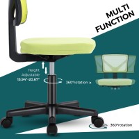 Dumos Armless Desk Chairs With Wheels Cute Home Office Chair No Arms Ergonomic Adjustable Swivel Rolling Task Chair Comfy Mesh