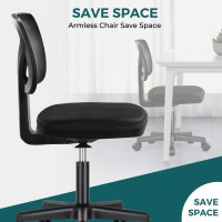 Dumos Armless Desk Chairs With Wheels Cute Home Office Chair No Arms Ergonomic Adjustable Swivel Rolling Task Chair Comfy Mesh