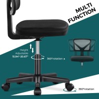 Dumos Armless Desk Chairs With Wheels Cute Home Office Chair No Arms Ergonomic Adjustable Swivel Rolling Task Chair Comfy Mesh