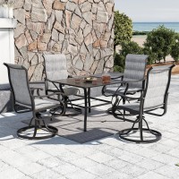 Vonzoy Patio Swivel Chairs Set Of 2 Outdoor Dining Chairs With High Back Allweather Swivel Rocker Chair For Lawn Porch Or Ga