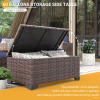 Udpatio Patio Furniture Set 6 Pieces Outdoor Sectional Sofa Set With Storage Table Allweather Wicker Rattan Patio Conversatio