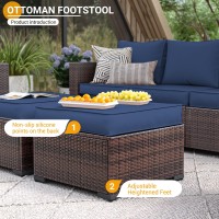 Udpatio Patio Furniture Set 6 Pieces Outdoor Sectional Sofa Set With Storage Table Allweather Wicker Rattan Patio Conversatio