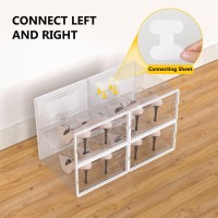 12 Pack Xx Large Shoe Organizer Storage Boxes For Closet Modular Space Saving Shoe Boxes Clear Plastic Stackable Sneaker Contai