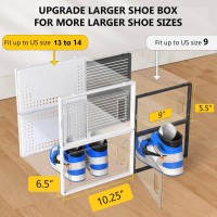 12 Pack Extra Xx Large Shoe Organizer Storage Boxes For Closet Modular Space Saving Shoe Boxes Clear Plastic Stackable Sneaker